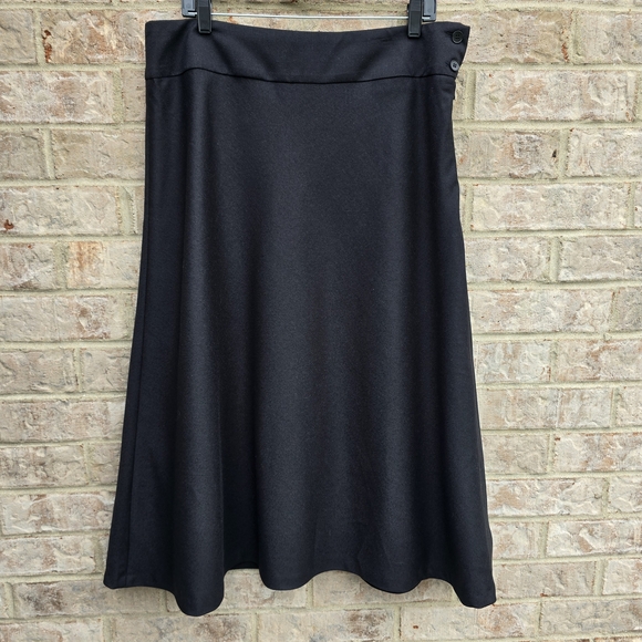 $139 New TALBOTS RIDING CAREER A-line SKIRT 100% ITALY WOOL BLACK NWT Size 14 - Picture 9 of 9